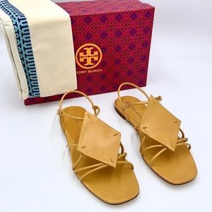 Tory Burch Diamond Patch Sandal Goat Leather in Goldenrod Size 8.5